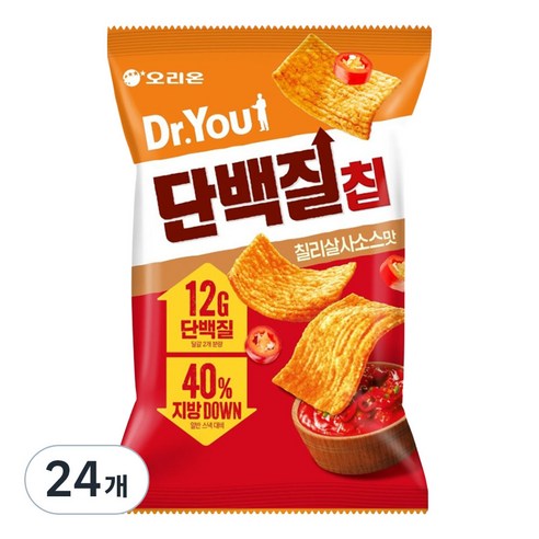 닥터유 오리온 단백질칩 칠리살사맛, 60g, 24개