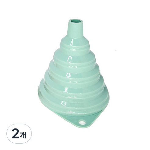 실리코 실리콘 접이식 깔대기, 민트, 2개