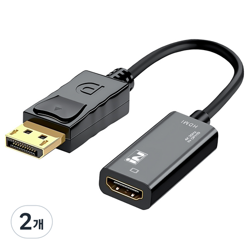 인네트워크 Displayport 1.2 to HDMI 컨버터 케이블 IN-DPH19, 2개, 235mm
