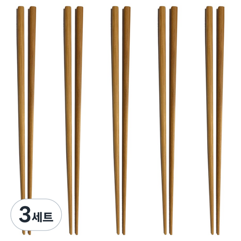 영수산업카멜 대나무 민자 젓가락 5벌 세트, 3세트, 단품
