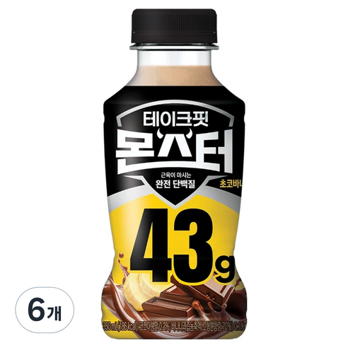 테이크핏 몬스터 초코바나나 근육이 마시는 완전 단백질, 350ml, 6개