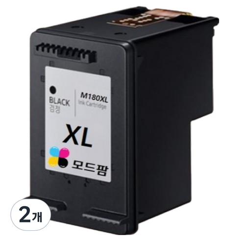 모드팜 M180 XL 삼성 SL-J1660 J1663 J1665 SL-J1770FW 프린터 호환 잉크, 검정, 2개