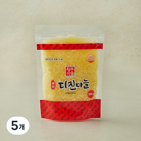 황보마을 국내산 다진마늘, 200g, 5개