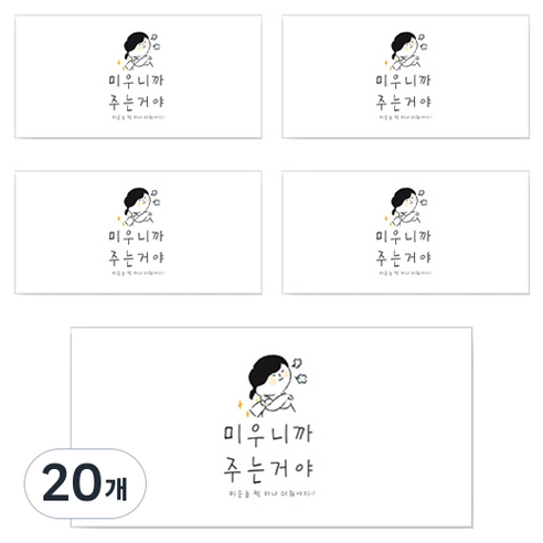 양지다이어리 더스페셜 기프트 용돈봉투 Ver 3, 미우니까 주는거야, 20개