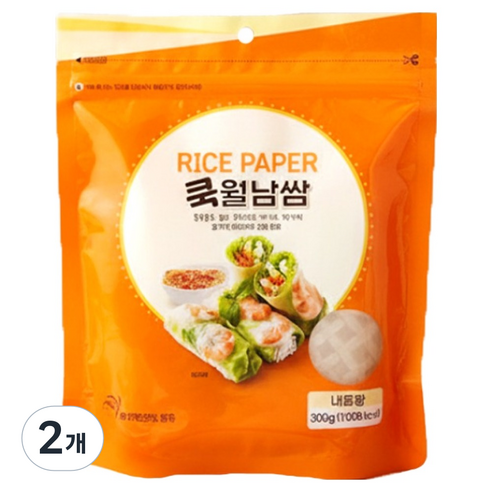 쿡 월남쌈 라이스페이퍼 원형, 300g, 2개