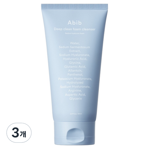 아비브 딥클린 폼 클렌저 수분초 히알루론 폼, 150ml, 3개
