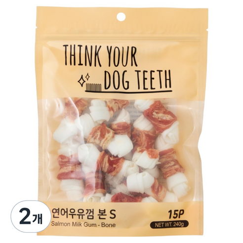띵크유어도그티 강아지 딩고껌 소형 15P, 연어, 240g, 2개