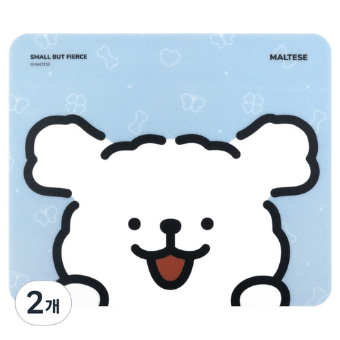 몰티즈 사각 마우스패드, 스카이블루, 2개