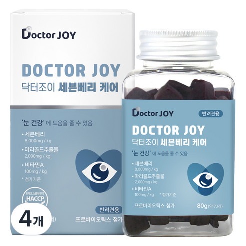 닥터조이 강아지 케어 영양제, 70정, 눈물개선/눈건강, 4개