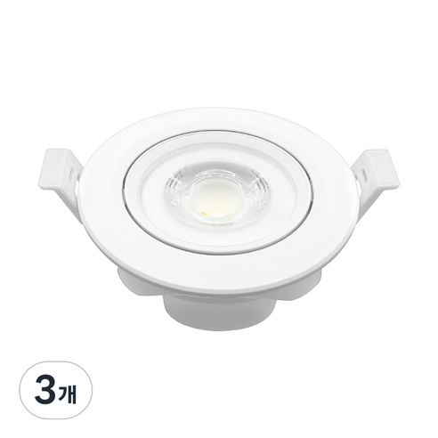 장수램프 LED 기구일체형 MR16기구 대체 매입등 5W 90 x 32mm, 전구색, 3개
