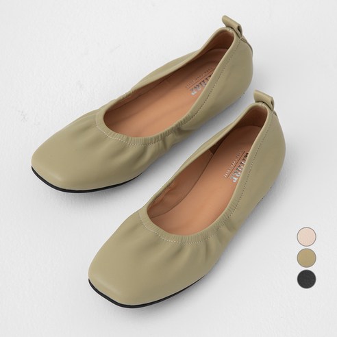 아피나르 스퀘어토 소프트 밴딩 주름 플랫슈즈 단화/플랫 쿠팡