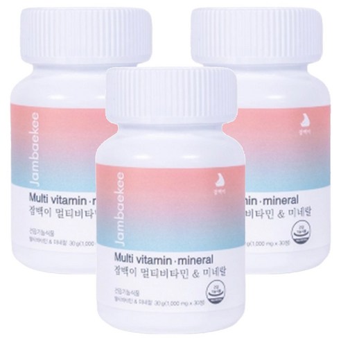 잠백이 멀티비타민 앤 미네랄, 30정, 3개