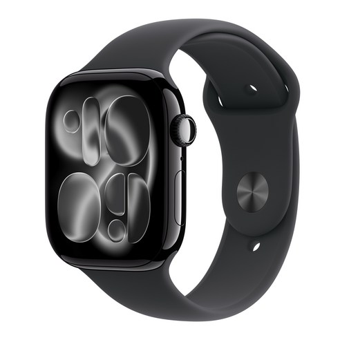 Apple 2025 애플워치 11, 제트 블랙, 46mm, GPS+Cellular, 알루미늄,제트 블랙/블랙 스포츠 밴드, S/M