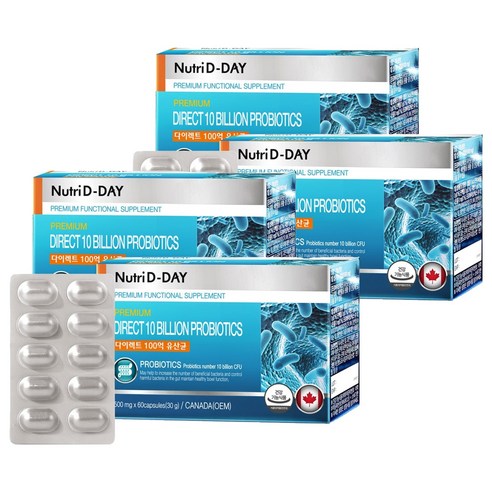 뉴트리디데이 다이렉트 100억 유산균, 60정, 4개