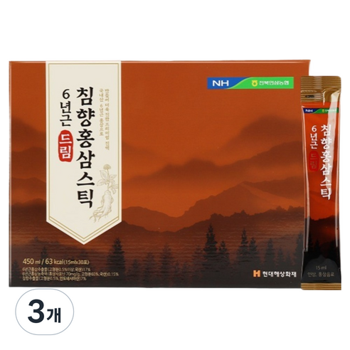 농협 드림침향 홍삼스틱 30p, 3개