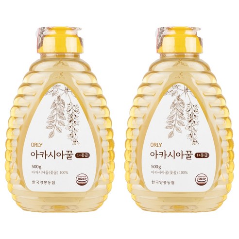 ORLY 1+등급 프리미엄 아카시아꿀, 500g, 2개