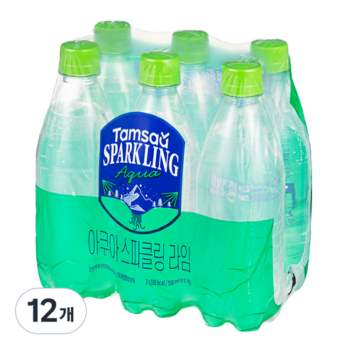 Tamsaa Aqua氣泡水萊姆無標籤, 12個, 500ml - 氣泡水 | 酷澎
