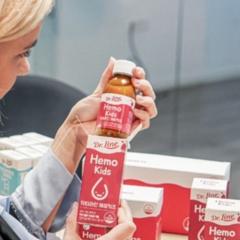 닥터라인 헤모키즈 맛있는 딸기맛 유아철분제 후기 분석 - 박스 디자인
