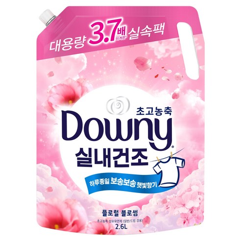 다우니 실내건조 초고농축 섬유유연제 플로럴 블로썸 리필, 2.6L, 1개 2.6L, 1개