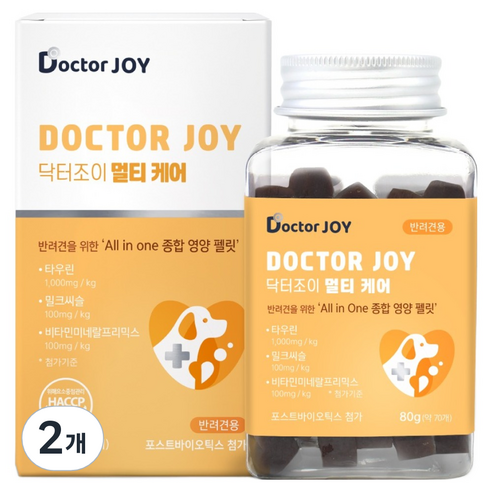 닥터조이 강아지 케어 영양제, 70정, 종합영양제, 2개