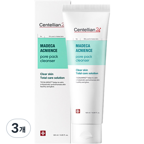 센텔리안24 마데카 아크니언스 모공 팩 클렌저, 3개, 120ml