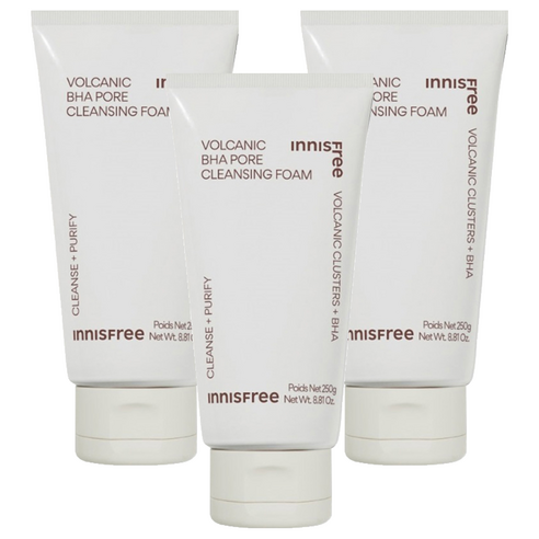 이니스프리 화산송이 BHA 모공 클렌징폼 대용량, 250g, 3개