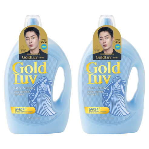 골드럽 섬유유연제 자스민블루 본품, 3.2L, 2개