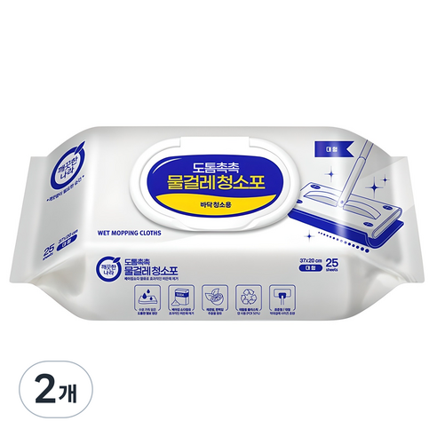 깨끗한나라 도톰촉촉 물걸레 청소포 캡 25p, 2개