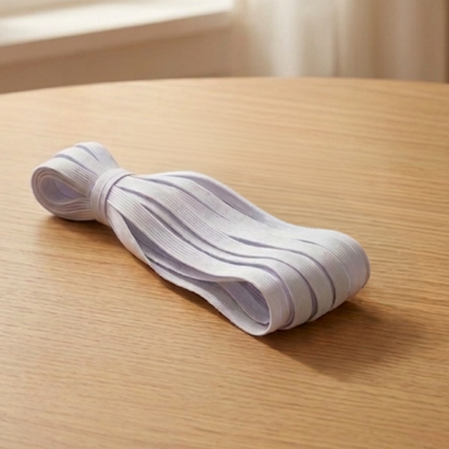 히즈플랜 고탄력 고무줄 밴드 0.9cm x 9m, 화이트, 1개