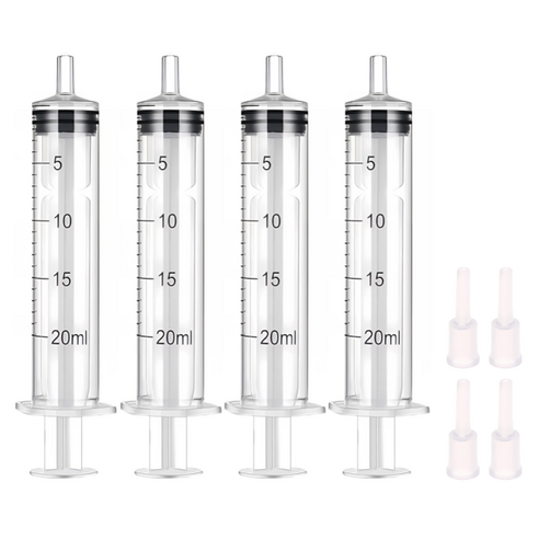 다온셀렉트 무한잉크 충전 석션팁 포함 석션주사기 20ml, 혼합색상, 4개