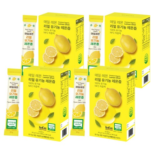 매일레몬 리얼 유기농 레몬즙, 280g, 4개
