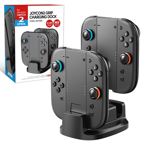 조이트론 닌텐도 스위치2 조이콘2 그립 차징독 LED 충전기 거치대 스탠드, 블랙, 1개, SW2-CHARGER04