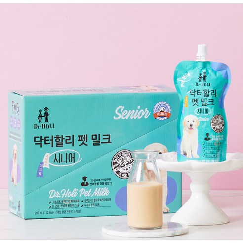 닥터할리 반려동물 펫밀크, 닥터할리펫밀크 시니어, 200ml, 10개