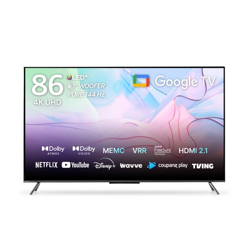 인켈 4K UHD QLED TV, 구글 86 홈스튜디오 PRO 144QD, 방문설치, 무타공 벽걸이형(추가비용발생), 2174.3mm(86in)