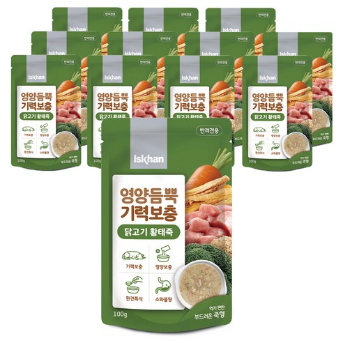 이즈칸 생후 3개월 이상 강아지 영양듬뿍 기력보충 죽, 03_닭고기황태죽, 100g, 12개