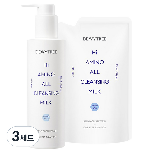 듀이트리 하이 아미노 올 클렌징 밀크 본품 200ml + 리필 200ml 세트, 400ml, 3세트