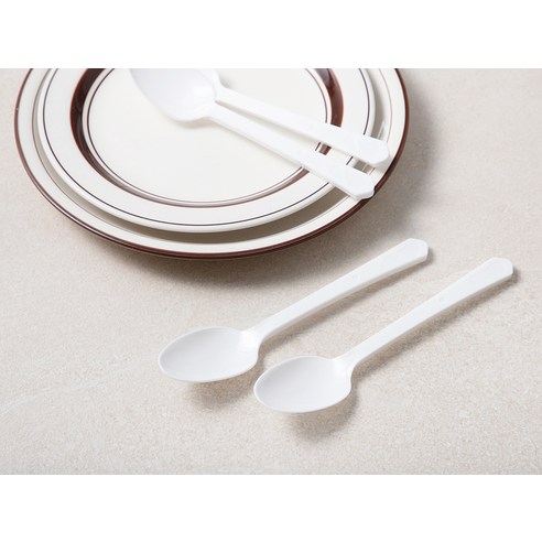 코멧 심플한 일회용 개별포장 숟가락 화이트 이미지 3