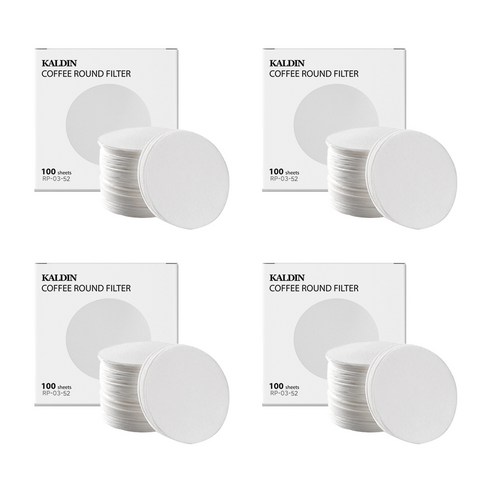 칼딘 모카포트 포터필터 여과지 더치커피기구 올 라운드 필터 화이트 60mm, 100개입, 4개