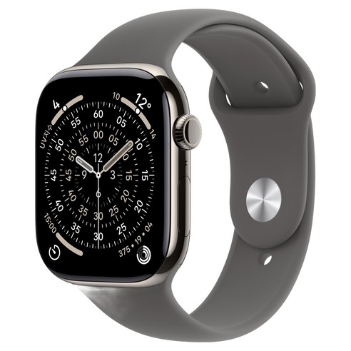 Apple 2025 애플워치 11, 내추럴, 42mm, GPS+Cellular, 티타늄,내추럴/스톤 그레이 스포츠 밴드, S/M 내추럴, 42mm, GPS+Cellular, 티타늄,내추럴/스톤 그레이 스포츠 밴드, S/M