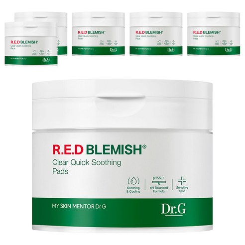 닥터지 레드 블레미쉬 클리어 퀵 수딩 팩 130ml, 70개입, 6개