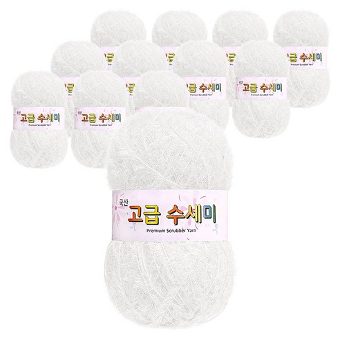 yarna 고급 수세미 뜨개실, 101 흰색, 12개