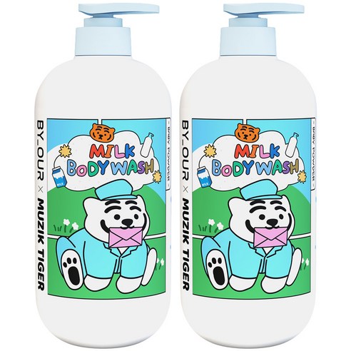 바이아우어 밀크 바디워시 베이비파우더, 1L, 2개