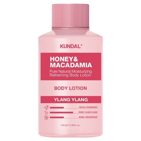 쿤달 허니 앤 마카다미아 퓨어 바디로션 미니어처 일랑일랑향, 100ml, 1개