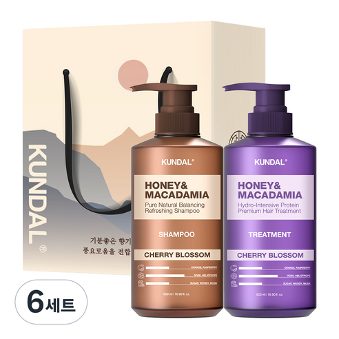 쿤달 헤어 2구 명절선물세트 B 체리블라썸향, 6세트