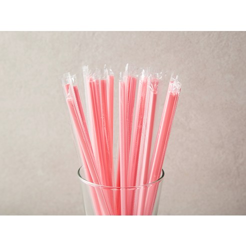 코멧 베이직 하트 핑크 빨대 21cm 이미지 3