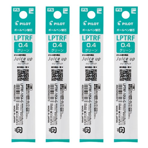 파이롯트 쥬스업 3 4 다색볼펜 리필심 0.4mm, 그린, 4개