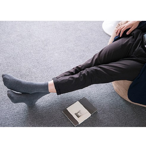 두발로 남성용 프리미엄 무지 중목 양말 후기 분석 - 발뒤꿈치 마감 처리