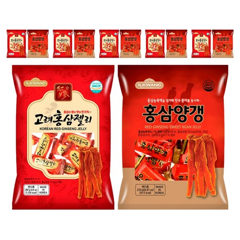 일광제과 홍삼양갱 250g + 고려홍삼젤리 280g, 530g, 6세트