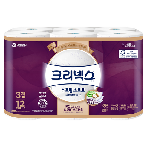 크리넥스 수프림 소프트 천연펄프 3겹 화장지 솔직 후기 | 실사용자 리뷰 분석 썸네일