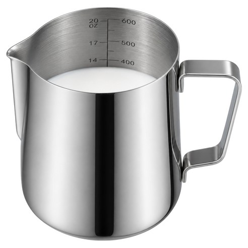 코휀하임 스텐304 눈금형 카페 우유 스팀피쳐 600ml, 1개